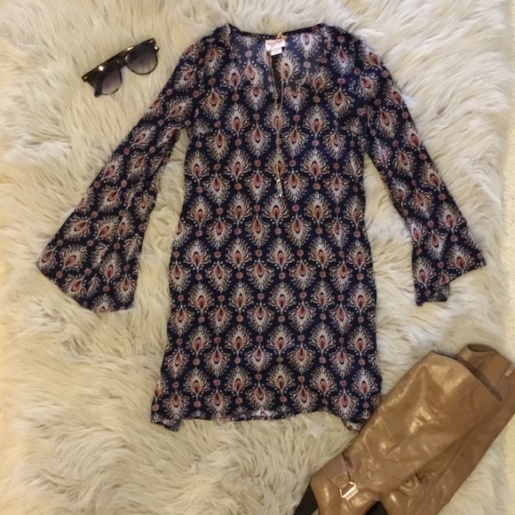 Mossimo | Long Sleeve Boho Minidress - Picture 1 of 2